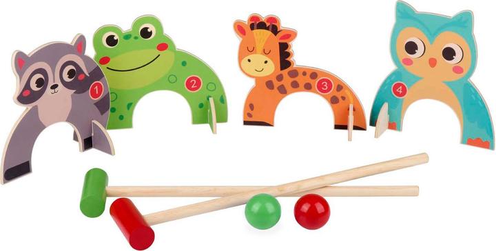 Marionette Wooden Toys Croquet game animal 8pcs