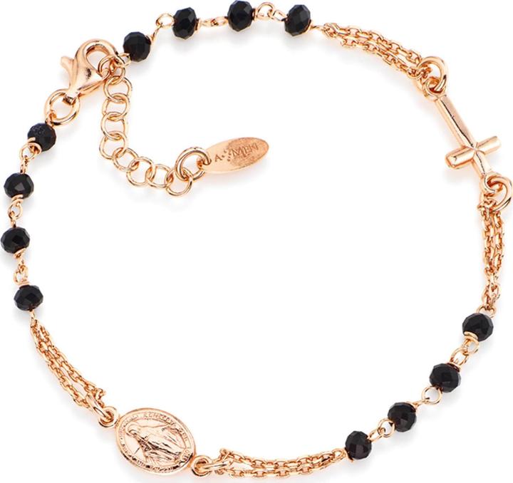 Amen Rosary Round Cross Armband (18 cm, 925er Silber)