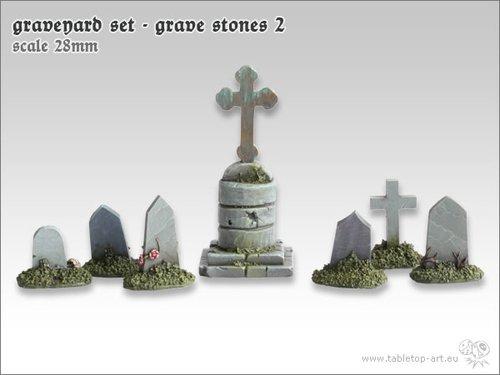 Produktbild Tabletop-Art Dekoration Friedhof Set – Grabsteine 2 7 Teile (Kunststoff)
