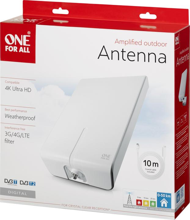 Actual product image One for All DVB-T FHD Outdoor SV-9455 (Flat antenna, 48 dB, DAB/ DAB+, DVB-T / -T2)