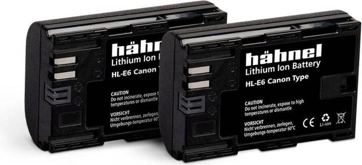 Actual product image Hähnel HL-E6, 2pcs camera battery replaces original battery LP-E6 7.2 V 1650 mAh (Camera battery)