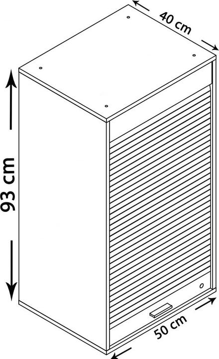 Productafbeelding VCM Houten kantoorkast Archiefkast Aktos L Rolluik afsluitbaar (50 x 40 x 93 cm)