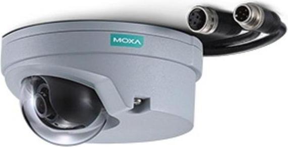 Actual product image Moxa VPORT 06-2L28M - EN 50155, 1080P image, compact IP camera with M12 connector, 1 audio input, 24 V