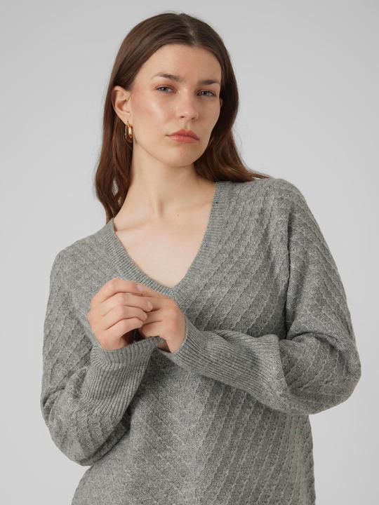 Produktbild Vero Moda VMANJASTINNA LONG V-NEK PULLOVER GA EXC Strickpullover (L)