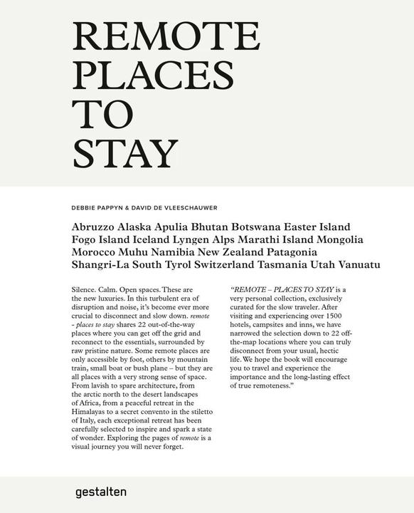 Produktbild Remote Places To Stay (Englisch, David De Vleeschauwer, 2019)
