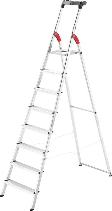 Hailo L60 StandardLine, aluminium safety stepladder, 8 steps (Scaffolding, 233 cm)