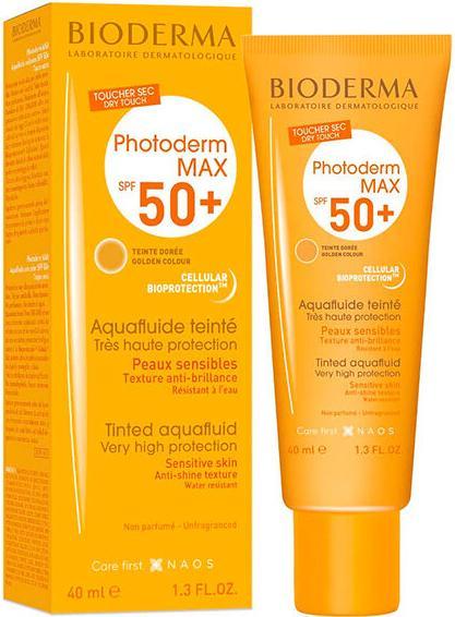 Actual product image Bioderma Photoderm Aquafluide SPF50+ doré (Sun cream face, SPF 50, 40 ml)