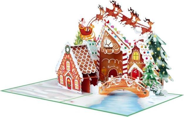 Produktbild MU Classic 3D Pop-Up Weihnachtskarte Saluts Series - Lebkuchenhaus (1 Stk.)