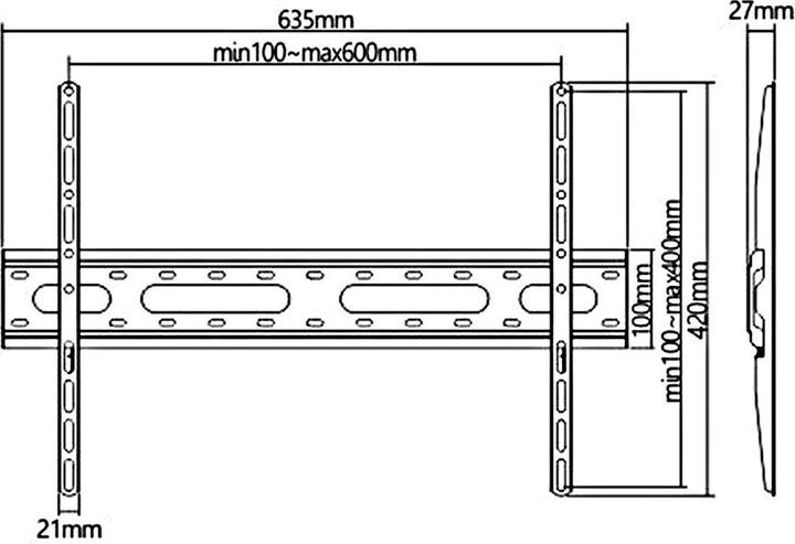 Actual product image Maclean Economical TV holder, max vesa 600x400, 37-70", 45kg, black, MC-939 (Wall, 70", 45 kg)