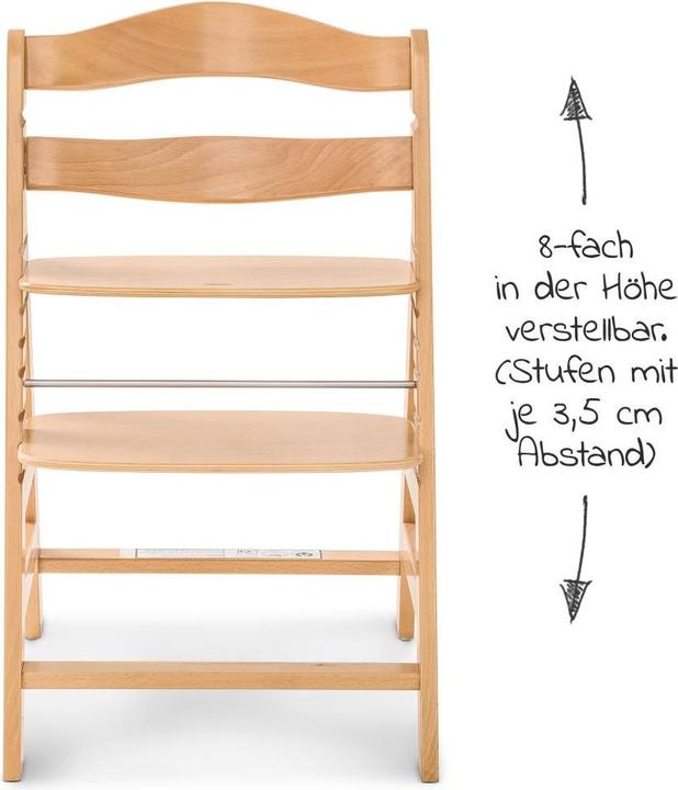 Produktbild Hauck Hochstühle Hochstuhl Alpha Natur - im Sparset inkl. Holz-Essbrett (Hochstuhl)