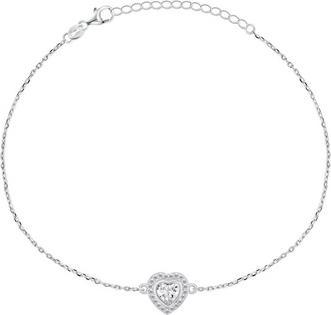 Brilio Silver - Romantic silver bracelet with zircons BR23W