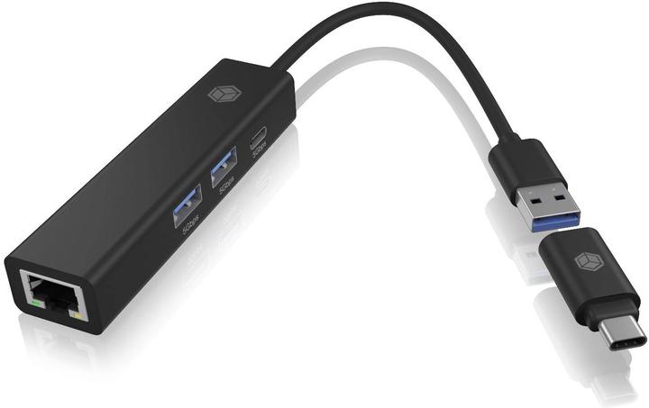 Icy Box IB-HUB1439-LAN (USB-A, USB-C, 4 Ports)