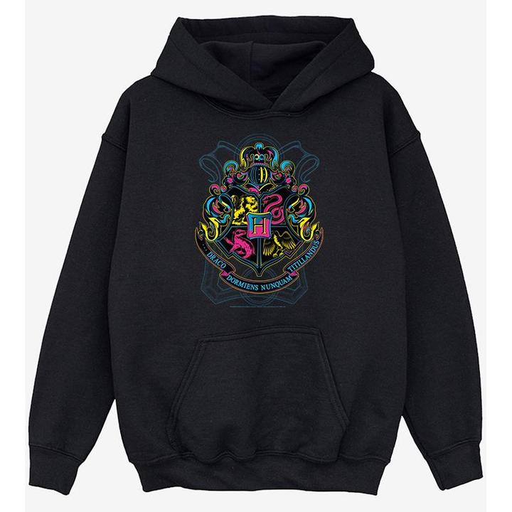 Immagine prodotto Felpa con cappuccio in cotone con stemma di Hogwarts per ragazze (140, 146)