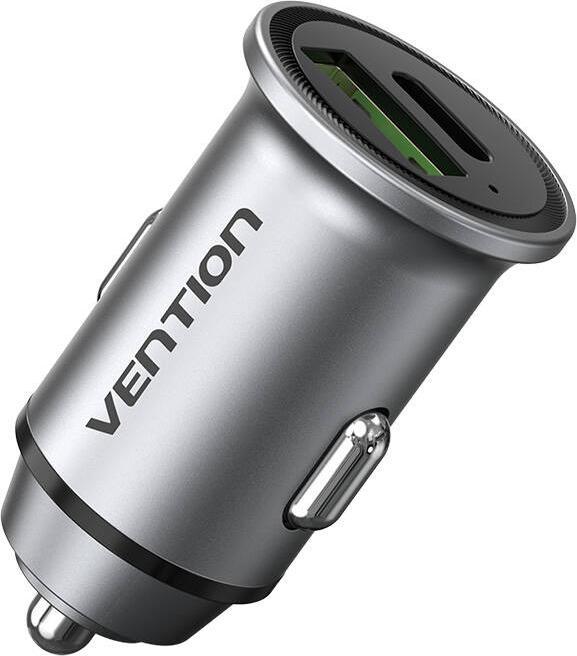 Image du produit Vention Chargeur de voiture à double port FFBH0 USB A C(18/20) Gray