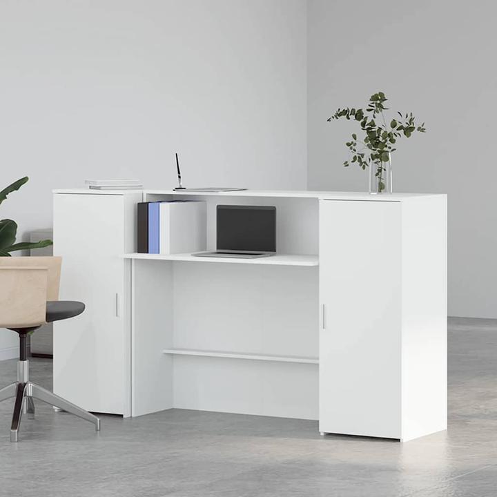 Produktbild VidaXL Empfangstheke Weiss 180x50x103,5 cm Holzwerkstoff Empfangstresen
