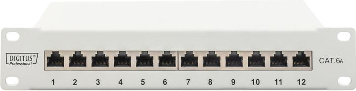 Immagine prodotto Digitus CAT 6A Patch Panel, schermato, 12 porte, 1HE, 10", grigio