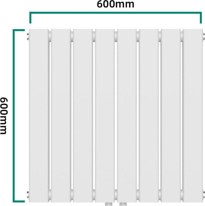 Actual product image Neu.Haus Designer radiator Nore White 60x60cm Single layer 459W (459 W)