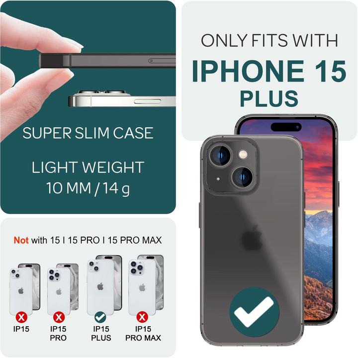 Immagine prodotto Nalia Custodia rigida estremamente sottile da 0,3 mm opaca (Apple iPhone 15 Plus)