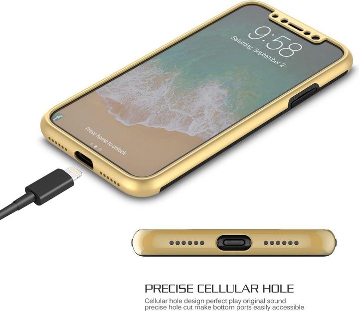 Produktbild König Design Handyhülle für Samsung Galaxy S8 Plus Schutzcase Backcover Bumper Etuis Gold (Samsung Galaxy S8+)