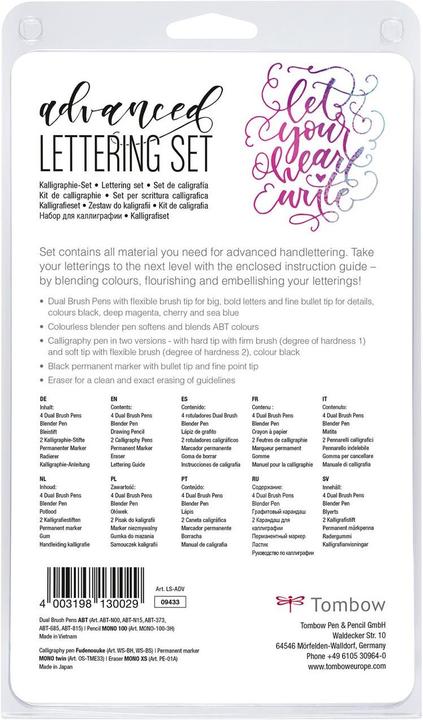 Produktbild Tombow Lettering-Set für Fortgeschrittene (Mehrfarbig, 10 x)