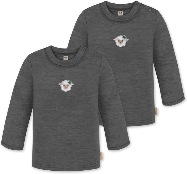 Normani 2er Pack Baby Merino Longsleeve „Taupo" - 9465