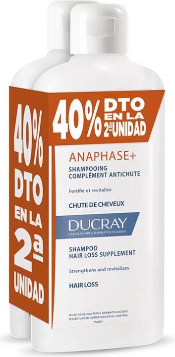 Actual product image Ducray anaphase champu 2x400ml (800 ml, Liquid shampoo)