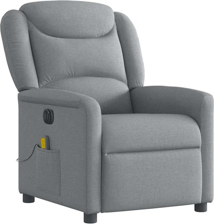 VidaXL Massagesessel Elektrisch Hellgrau Stoff