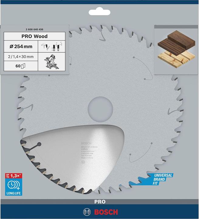 Actual product image Bosch Professional Zubehör PRO Wood circular saw blade, 254 x 2 x 30 mm