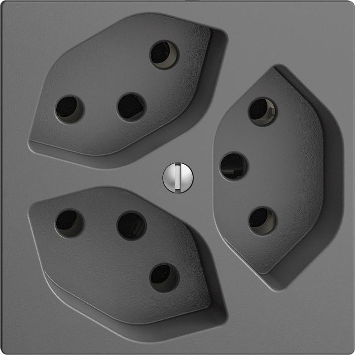 Actual product image Feller Socket 3xT13 10A dark grey