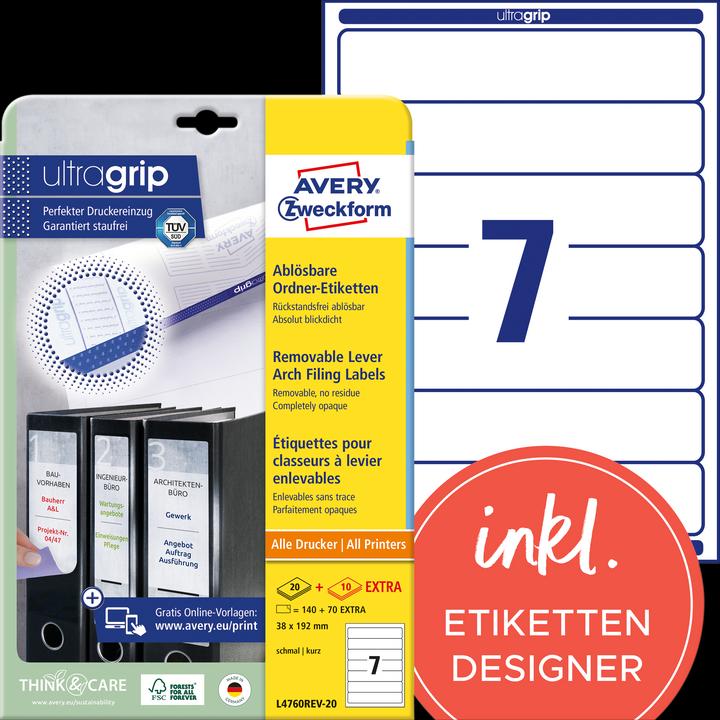 Image du produit Avery L4760REV-20 Blanc