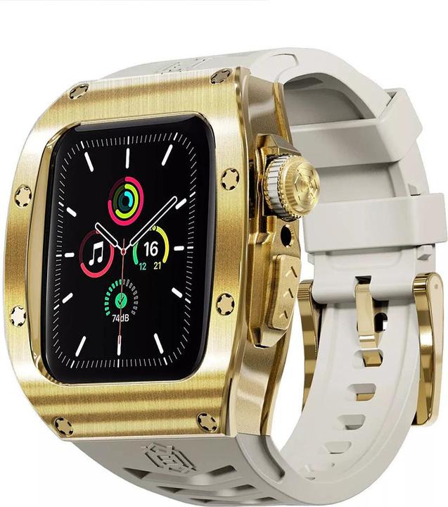 Productafbeelding Shellbox - Waterproof IP68 + Watchband - Apple Watch 4 / 5 / 6 / SE (44mm) - Gold