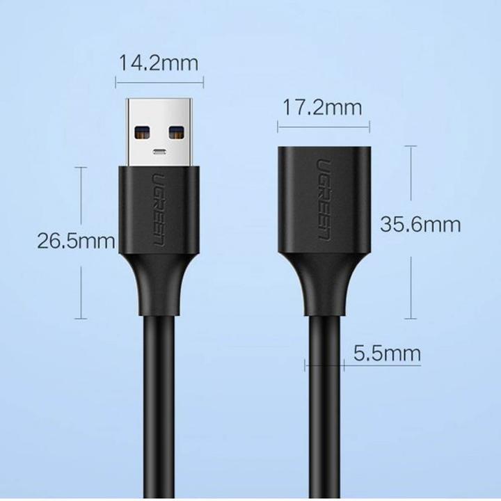 Immagine prodotto Ugreen Cavo USB 3.0 esteso 0,5 m (nero) (0.50 m, USB 3.0)