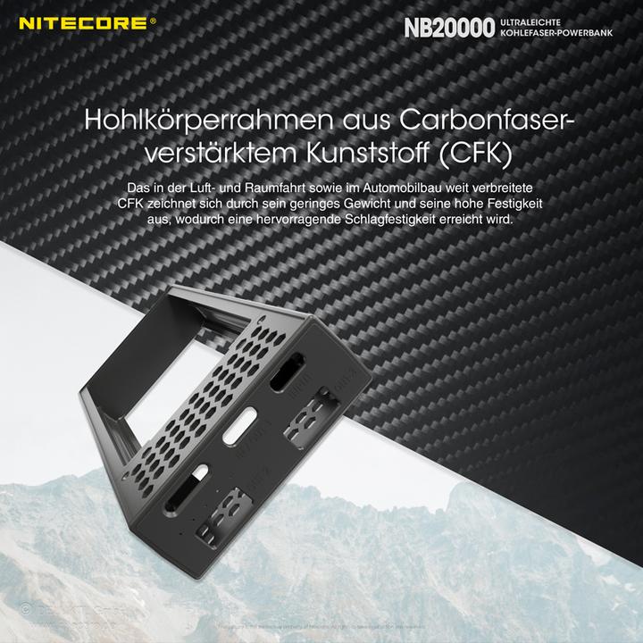 Actual product image Nitecore NB20000 (20000 mAh, 45 W, 77 Wh)