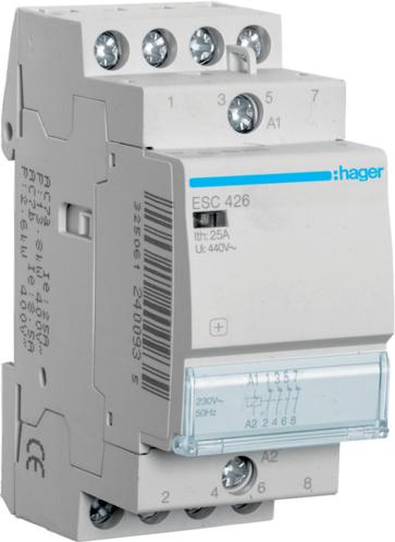 Hager Contacteur d'installation 25A ESC426 4NC 230V