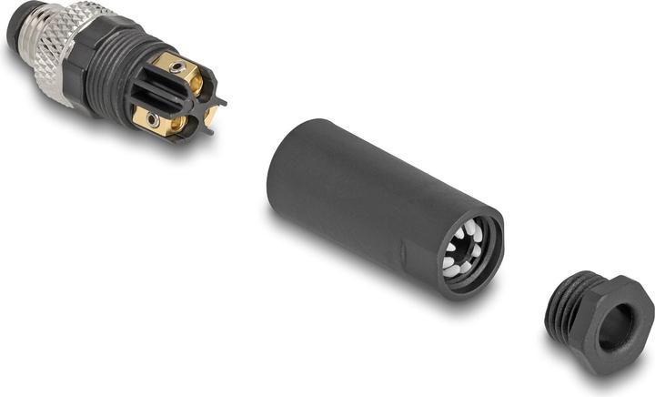 Image du produit Delock Connecteur M8 A-codé 3 broches mâle pour montage avec connexion par vis