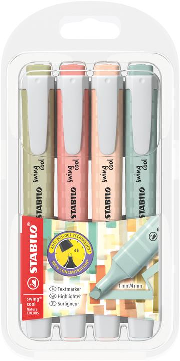 Image du produit STABILO Swing Cool (Boue verte, Sienne, Beige et vert terre, 5 mm, 4 x)