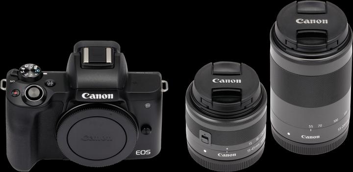 Productafbeelding Canon EOS M50 Kit + EF-M 15-45 + EF-M 55-200 (15 - 45 mm, 25.80 Mpx, APS-C / DX)
