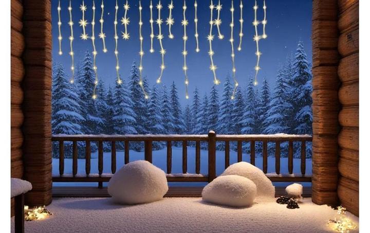 Actual product image Dameco LED Vorhang Outdoor «Icicle» 190 cm x 80 cm (5 m)