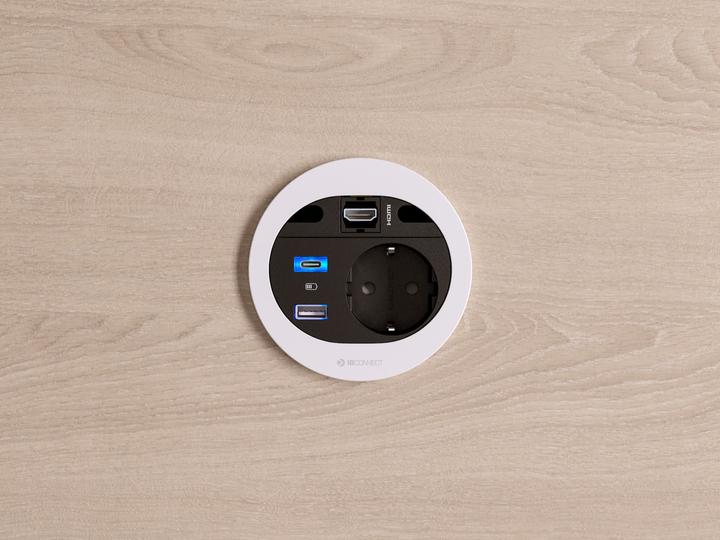 Produktbild IB Connect DIVUS Steckdoseneinheit schwarz 1x Typ 13 1x USB-C 60W 1x HDMI