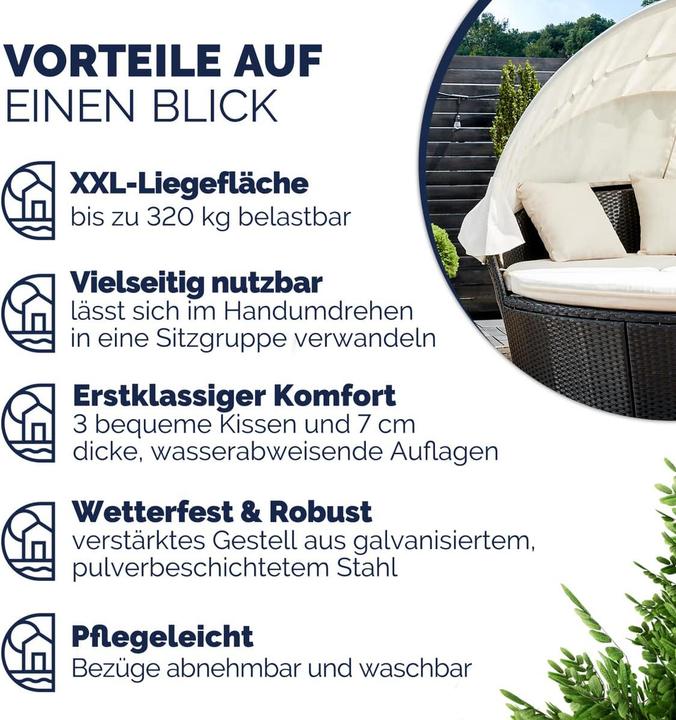 Produktbild Casaria Poly Rattan Sonneninsel
