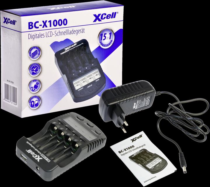Produktbild XCell Schnell-Ladegerät BC-X1000 Digital LCD (2 Stk., AA, AAA, Ladegerät ohne Akku)