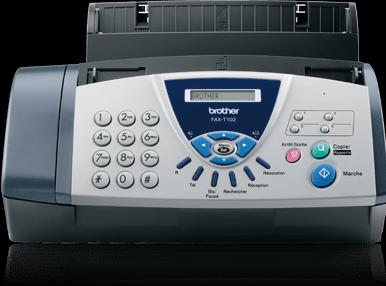 Produktbild Brother FAX-T102, Kompakter Normalpapier-Fax ohne Telefon (Thermotransfer)