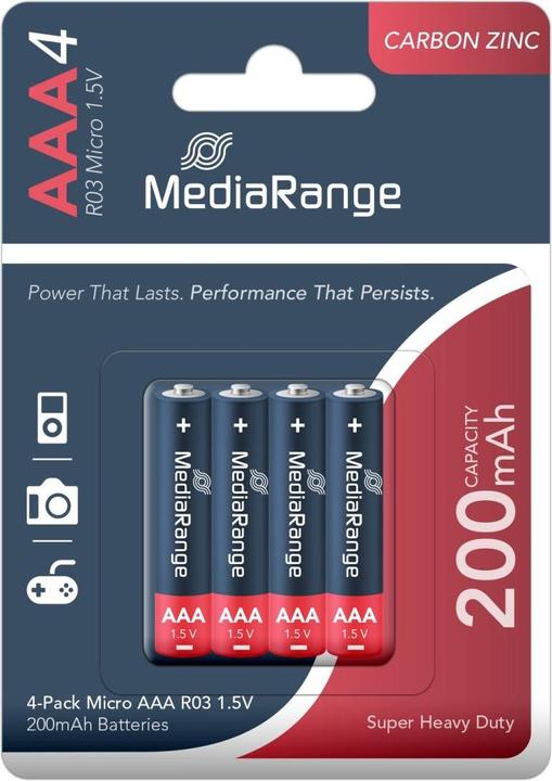 Produktbild MediaRange Super Heavy Duty (4 Stk., AAA, 200 mAh)