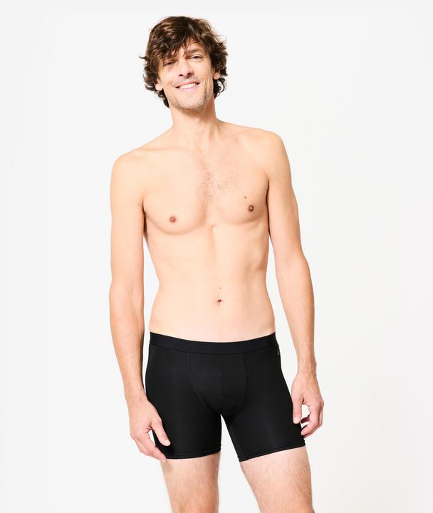 Produktbild Decathlon Boxershorts Herren Mikrofaser atmungsaktiv 3er-Pack - blau/rot (L)