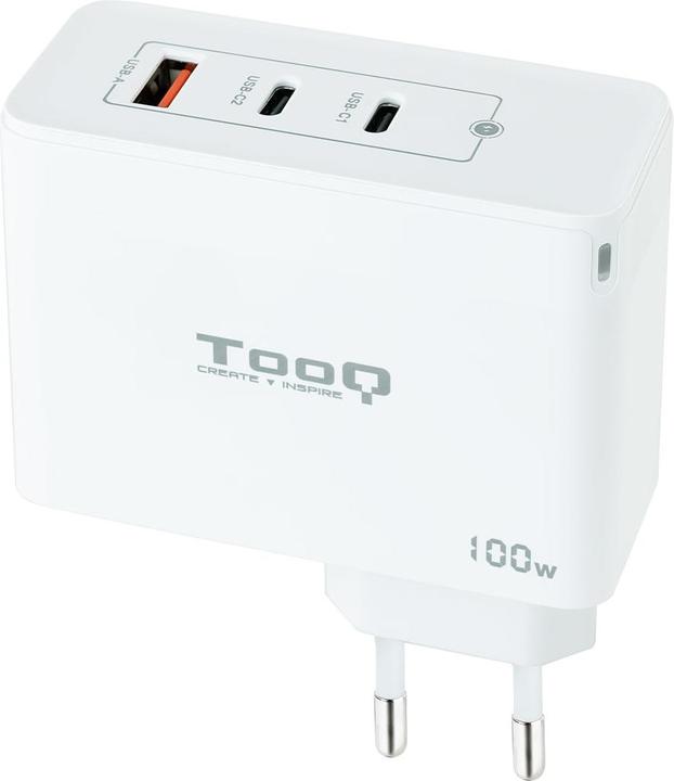 Tooq Technology CARGADOR DE PARED GaN 2xUSB-C/PD USB-A/QC 100W (100 W)