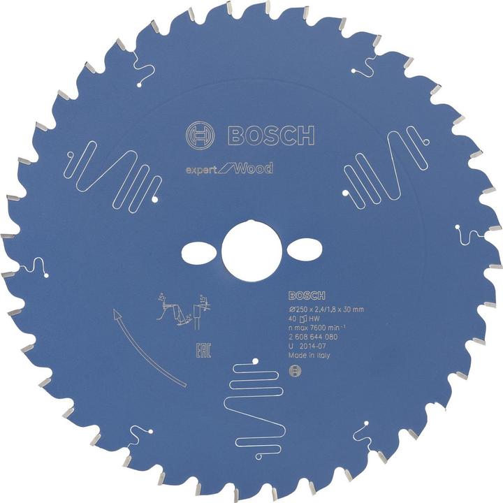 Bosch Professional Zubehör Kreissägeblatt Expert for Wood, 250 x 30 x 2,4 mm, 40