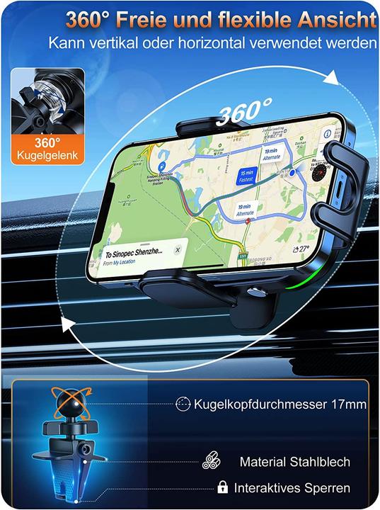 Immagine prodotto Auckly Supporto per cellulare da auto con funzione di ricarica induttiva