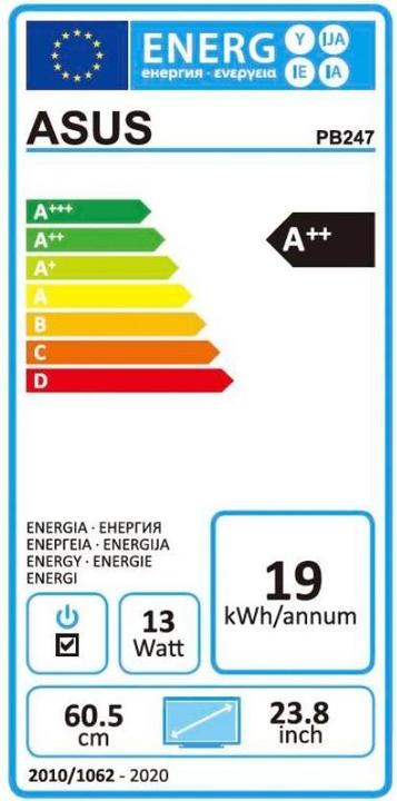 Energie-Label ASUS PB247Q (1920 x 1080 Pixel, 23.80")