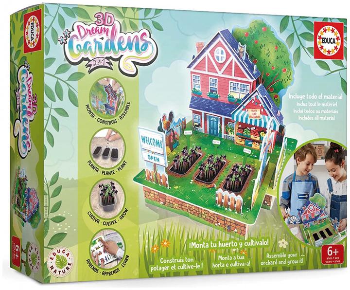 Produktbild Educa 19470 Puzzle and eco Stem 3D Dream Gardens - The Farmhouse from 6+ Years