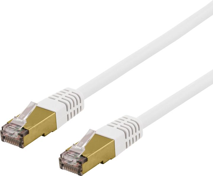 Actual product image Deltaco S/FTP Cat6a patch cable delta cert LSZH 1m white (S/FTP, CAT6a, 1 m)